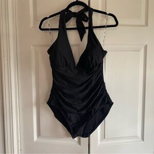 DKNY halter top black one-piece swimsuit‎ black XL